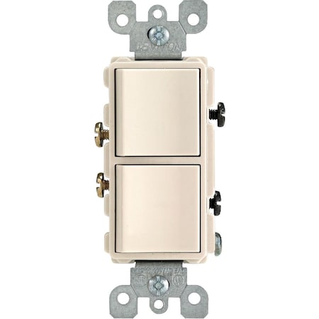 Leviton Single Pole Light Almond 15A Duplex Switch R66-05634-OTS